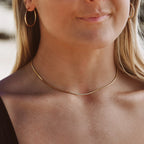 18K Gold Plated Dainty Herringbone Chain Choker Necklace Waterproof