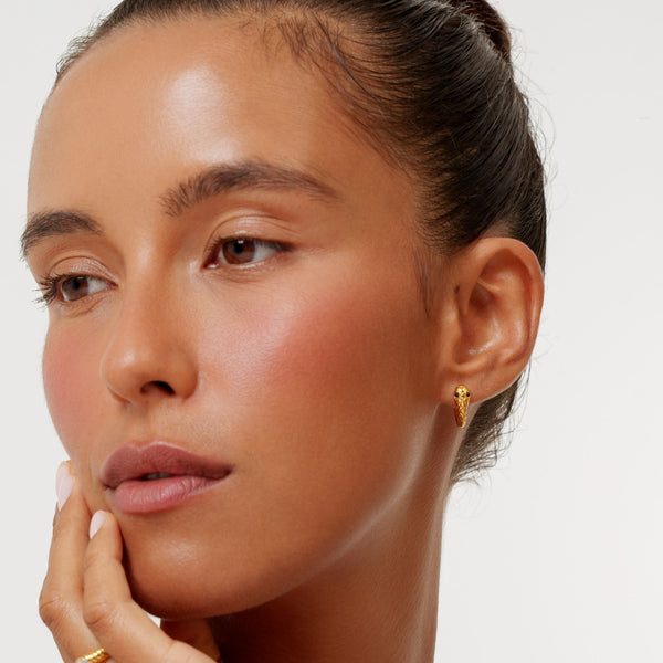 18K Gold Plated Snake Hoop Earrings