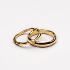 18K Gold Plated Gemini Stackable Ring Set of 2