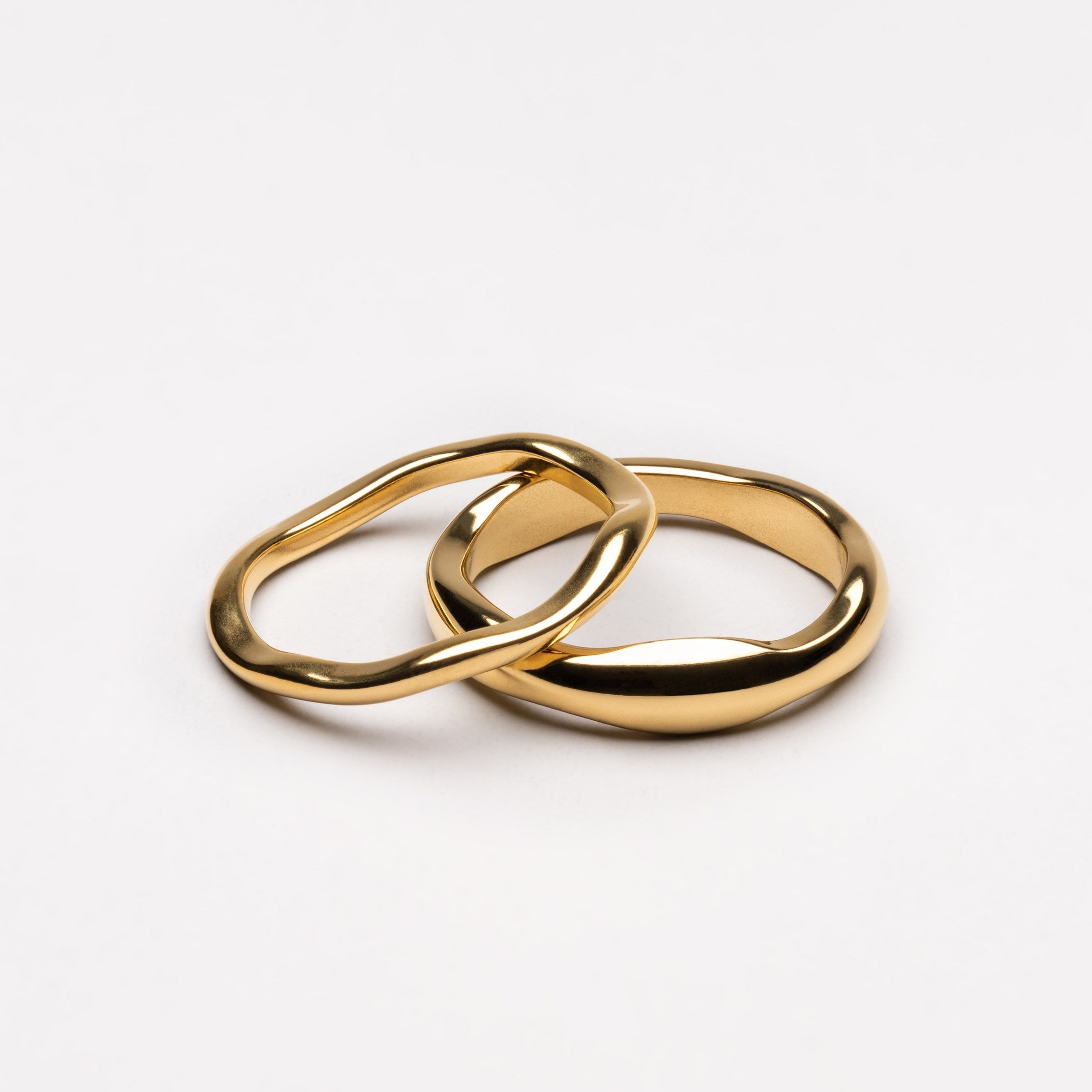 18K Gold Plated Gemini Stackable Ring Set of 2