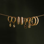 18K Gold Plated Celestial Star Zircon Charm Hoops