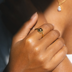 18K Gold Plated Starlight Moonstone Band Ring