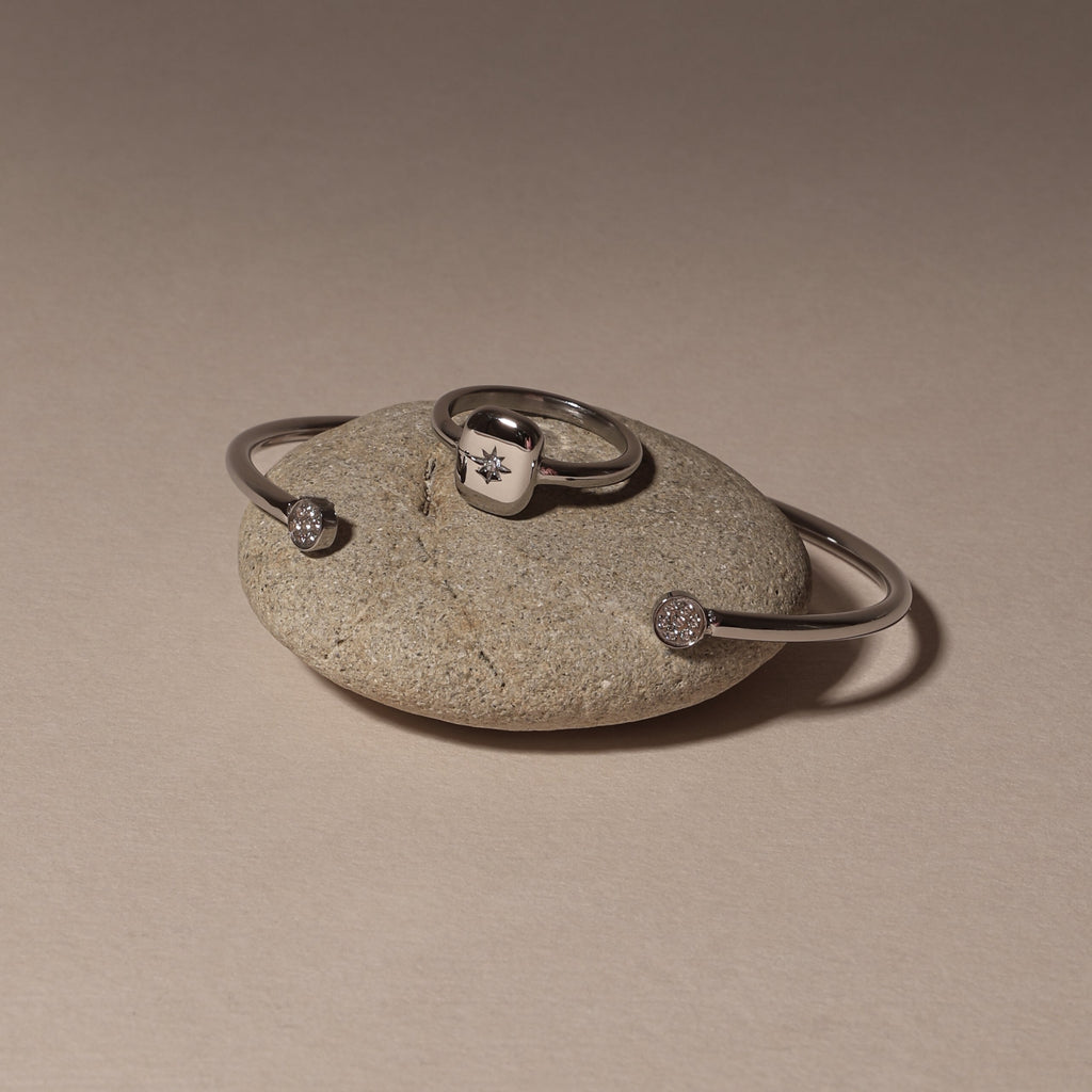 18K Gold Plated Starlight Moonstone Band Ring