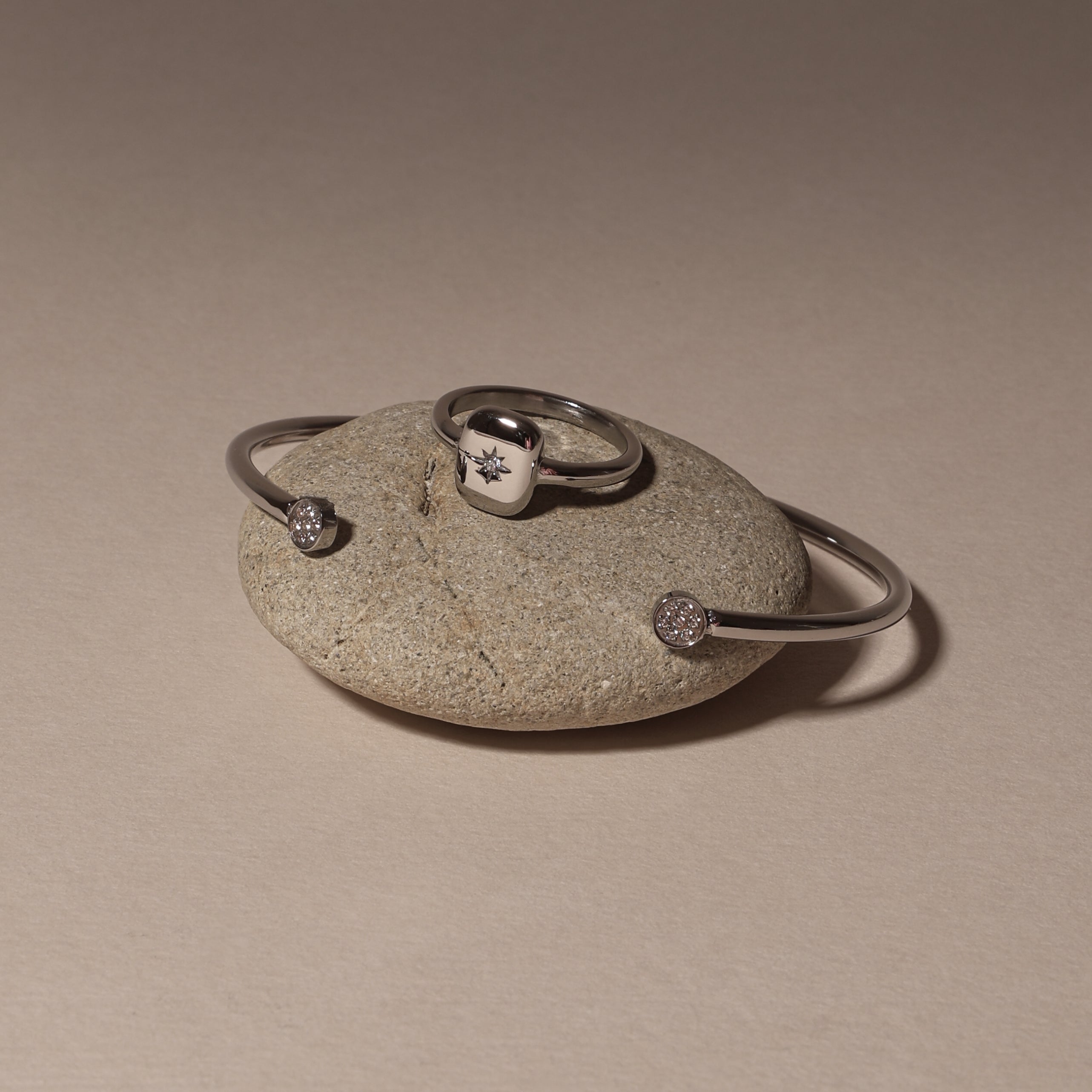 18K Gold Plated Starlight Moonstone Band Ring