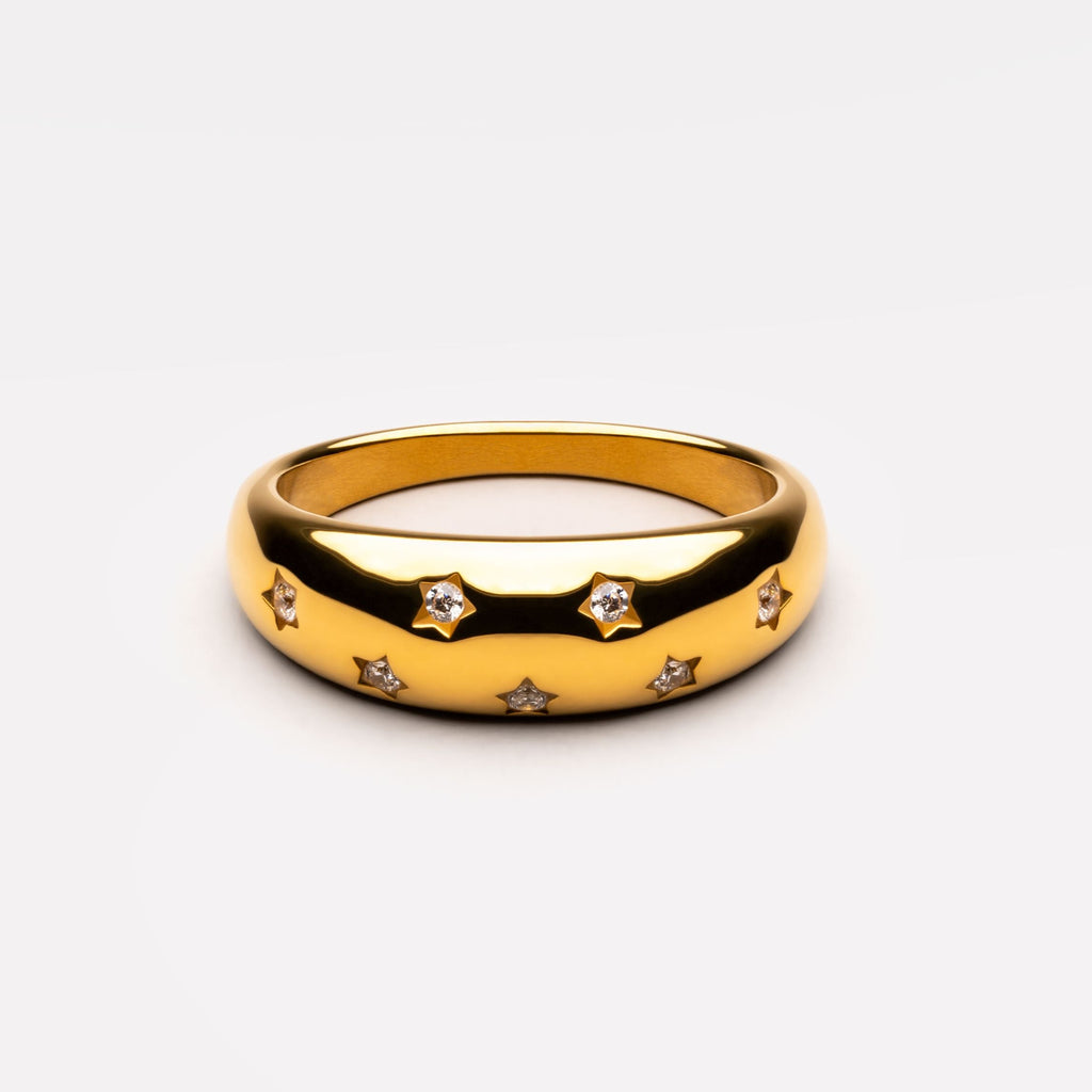 18K Gold Plated Milky Way Crystal Band Ring