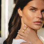 18K Gold Plated Thick Classic Hoop Earrings 4 Sizes