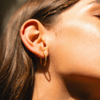 18K Gold Plated Large Pavé Crystal Statement Hoops