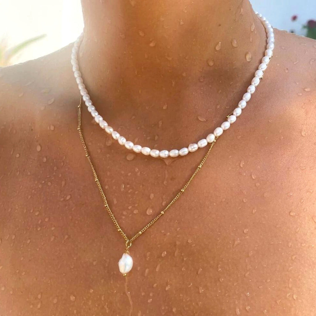 Freshwater Pearl Choker & Baroque Pendant Bundle Set