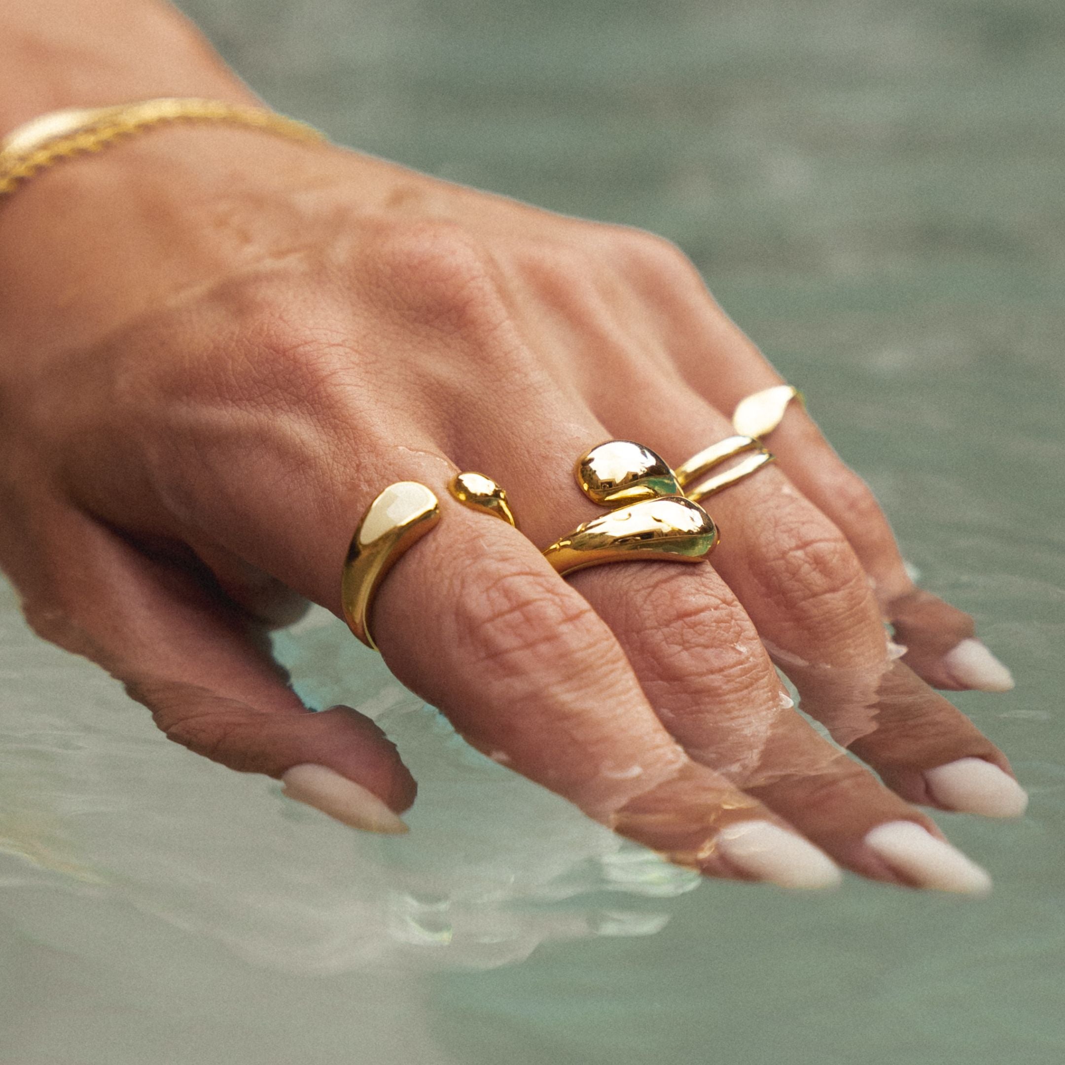 18K Gold Plated Double Twist Stacking Ring