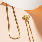 Herringbone Choker & Gold Sun Necklace Bundle Set