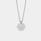 18K Gold Plated Sun Coin Pendant Rope Chain Necklace