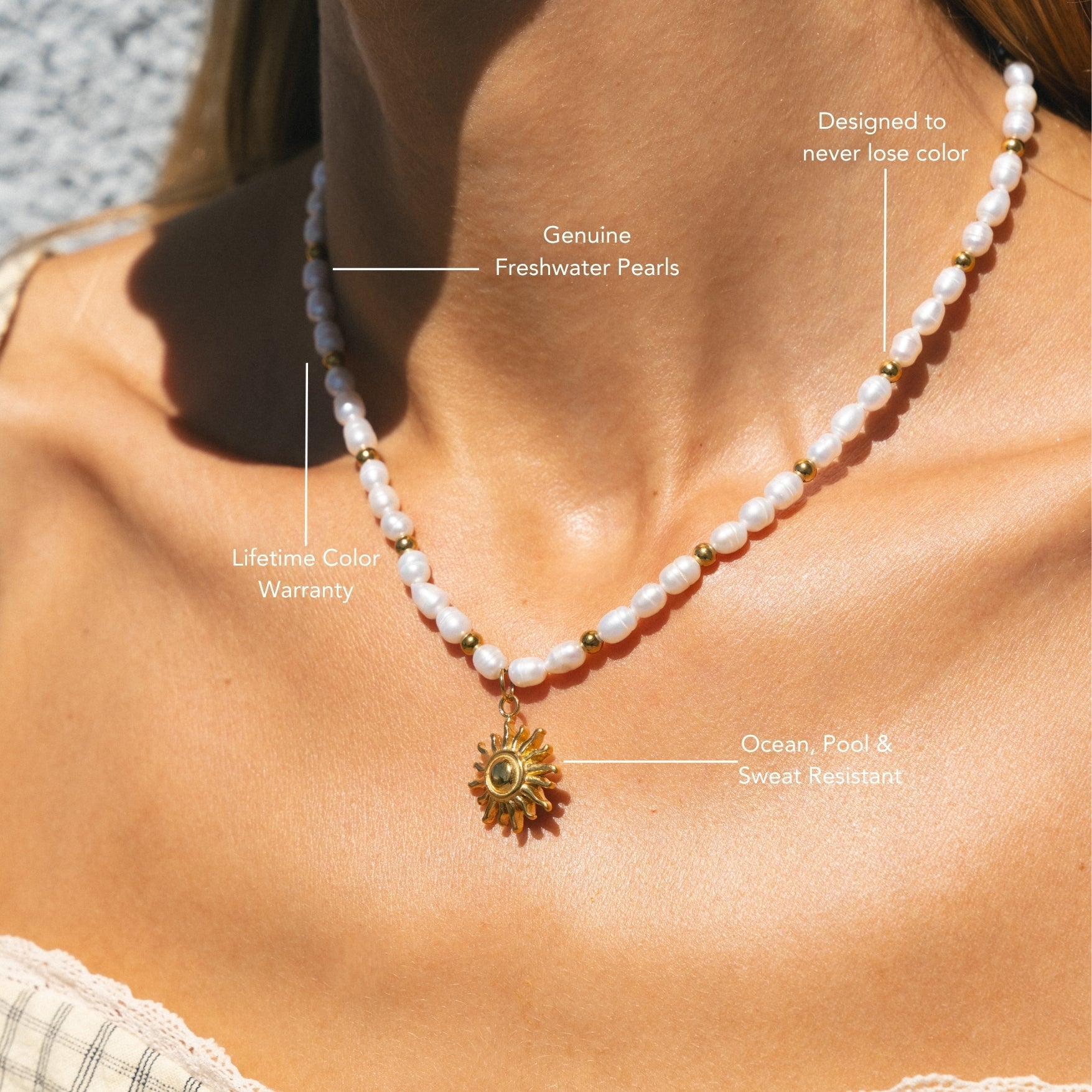 18K Gold Plated Sun Pendant Naoussa Necklace
