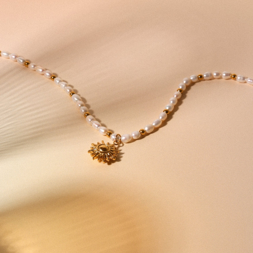 18K Gold Plated Sun Pendant Naoussa Necklace