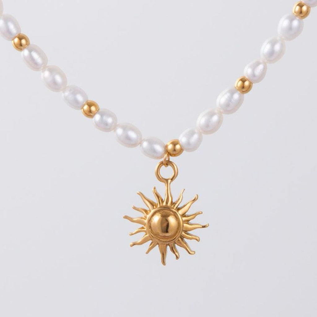 18K Gold Plated Sun Pendant Naoussa Necklace