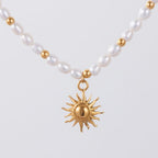 18K Gold Plated Sun Pendant Naoussa Necklace