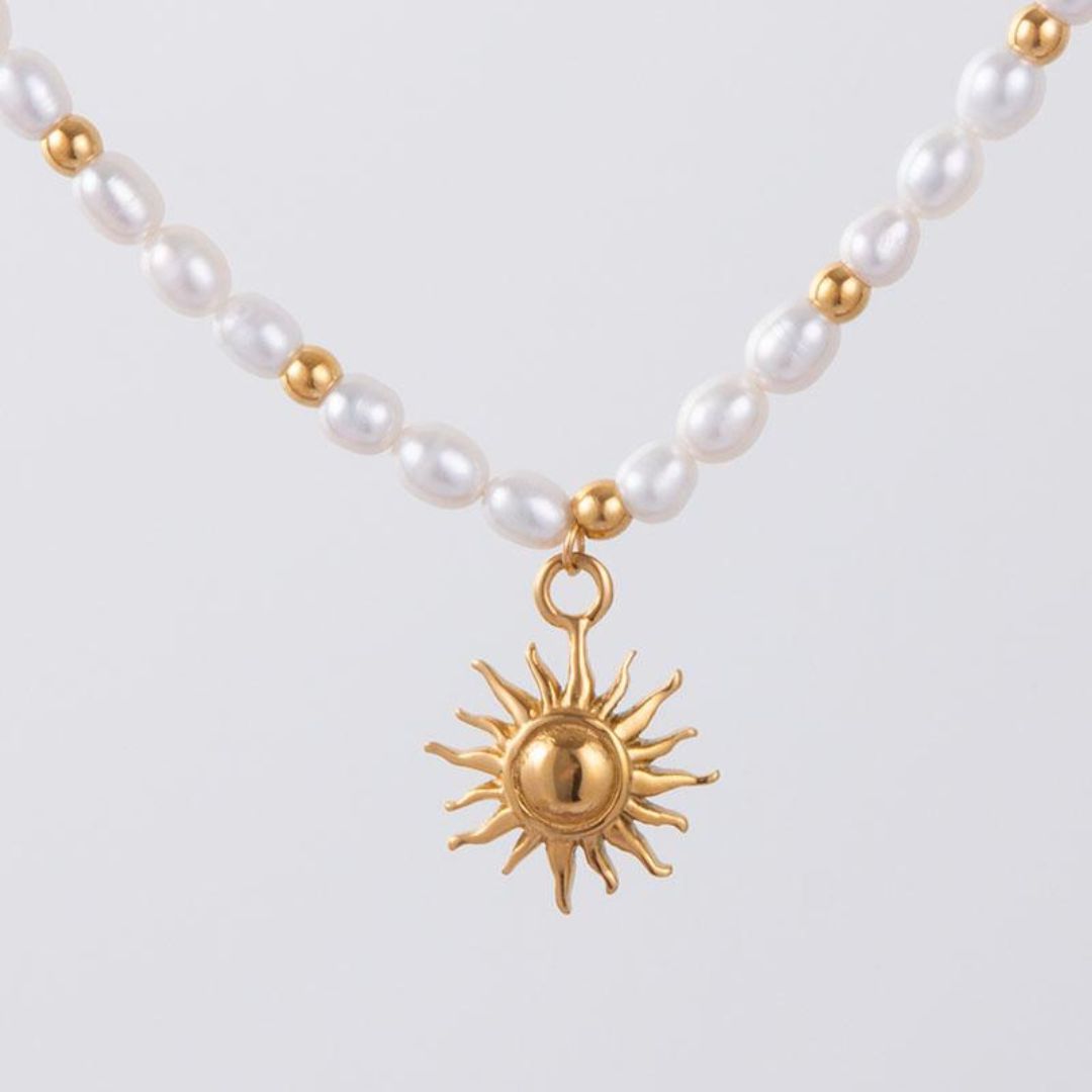 18K Gold Plated Sun Pendant Naoussa Necklace