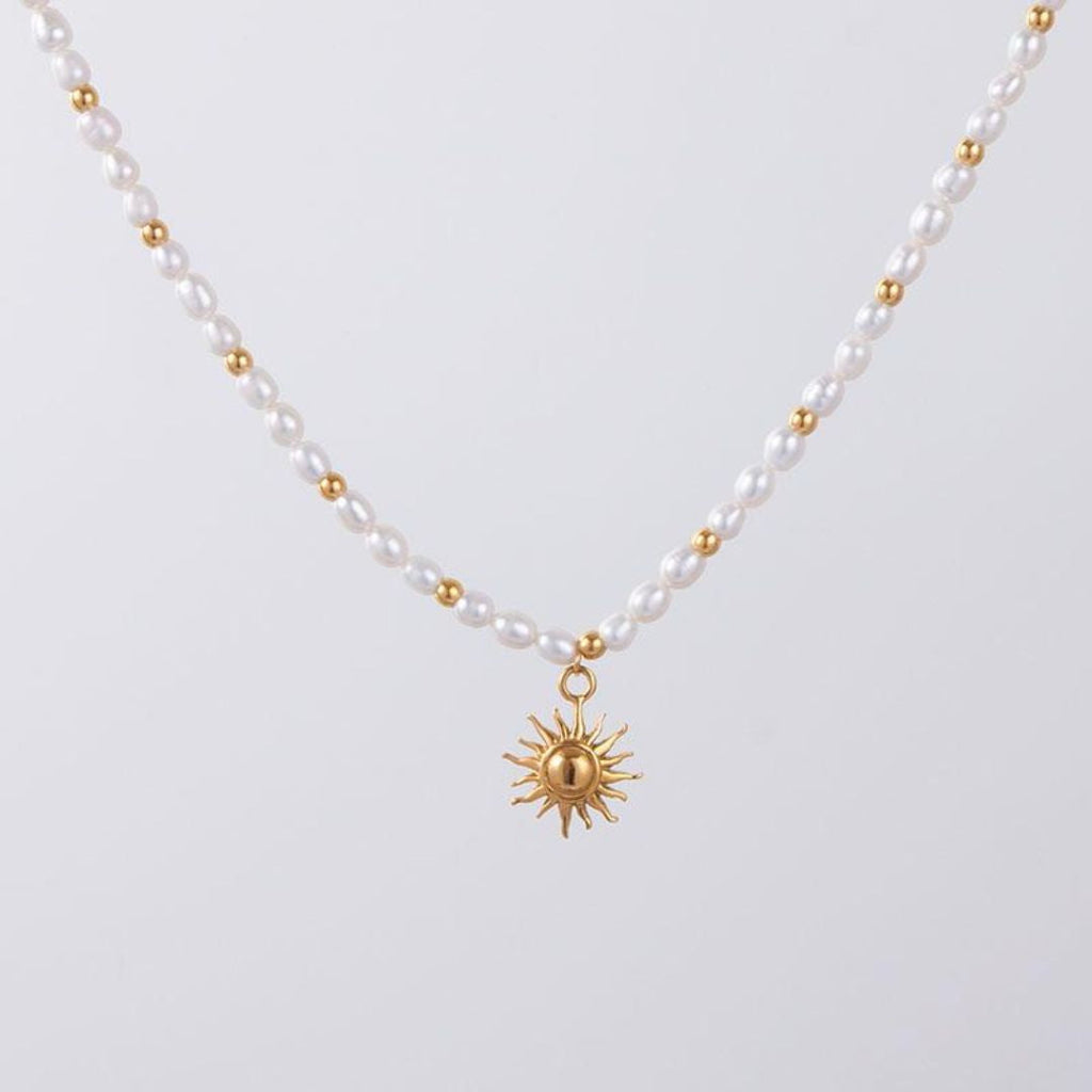 18K Gold Plated Sun Pendant Naoussa Necklace
