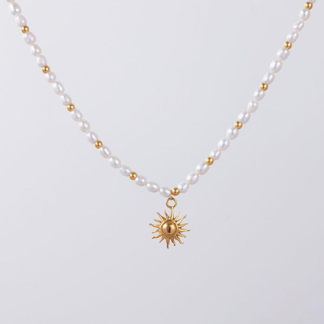 18K Gold Plated Sun Pendant Naoussa Necklace