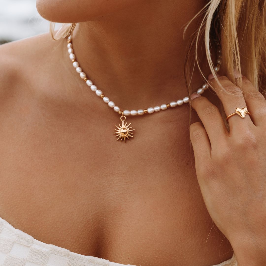 18K Gold Plated Sun Pendant Naoussa Necklace