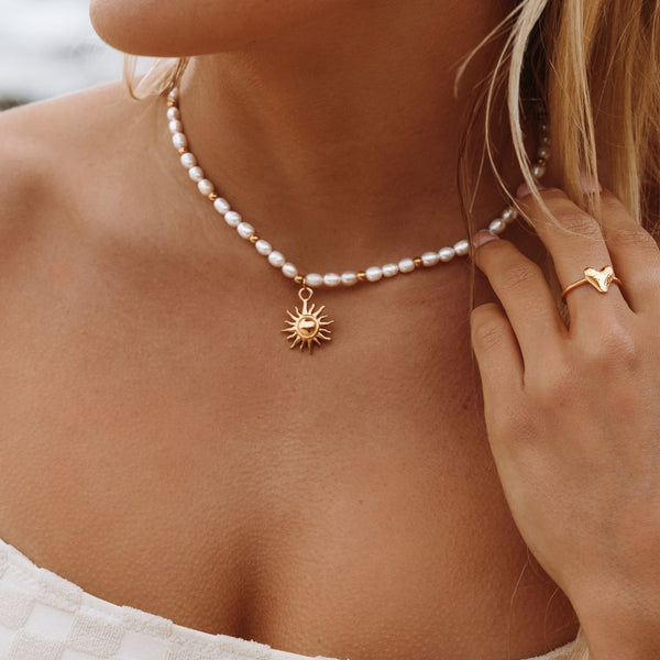 18K Gold Plated Sun Pendant Naoussa Necklace