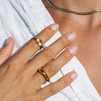 18K Gold Plated Sun Signet Ring Waterproof