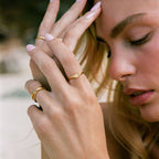 18K Gold Plated Sunrise Half-Sun Stackable Ring