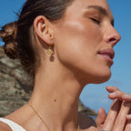 18K Gold Plated Sun Coin Drop Hoop Earrings