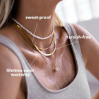 18K Gold Plated Baroque Freshwater Pearl Pendant Necklace