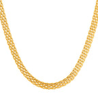18K Gold Plated Wide Mesh Woven Choker Necklace Waterproof