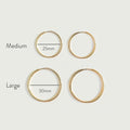 18K Gold Plated Thin Hoop Earrings Lightweight 2 Sizes