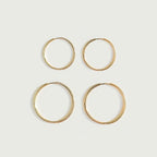 18K Gold Plated Thin Hoop Earrings Lightweight 2 Sizes