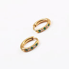 18K Gold Plated Green Crystal Oasis Hoop Earrings