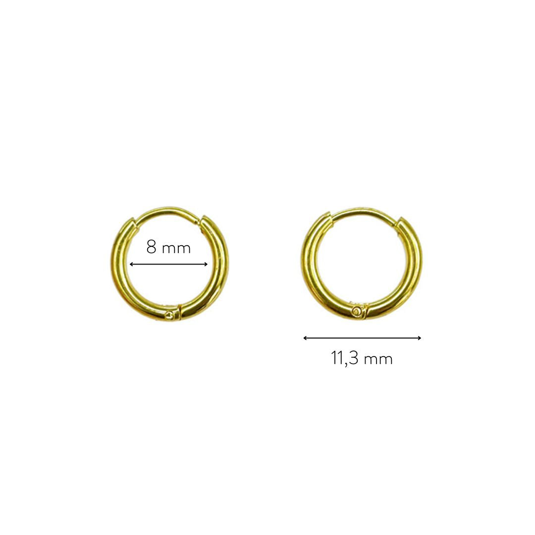 18K Gold Plated Tiny Huggie Hoop Earrings 3 Colors