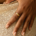 18K Gold Plated Starlight Heirloom Signet Ring