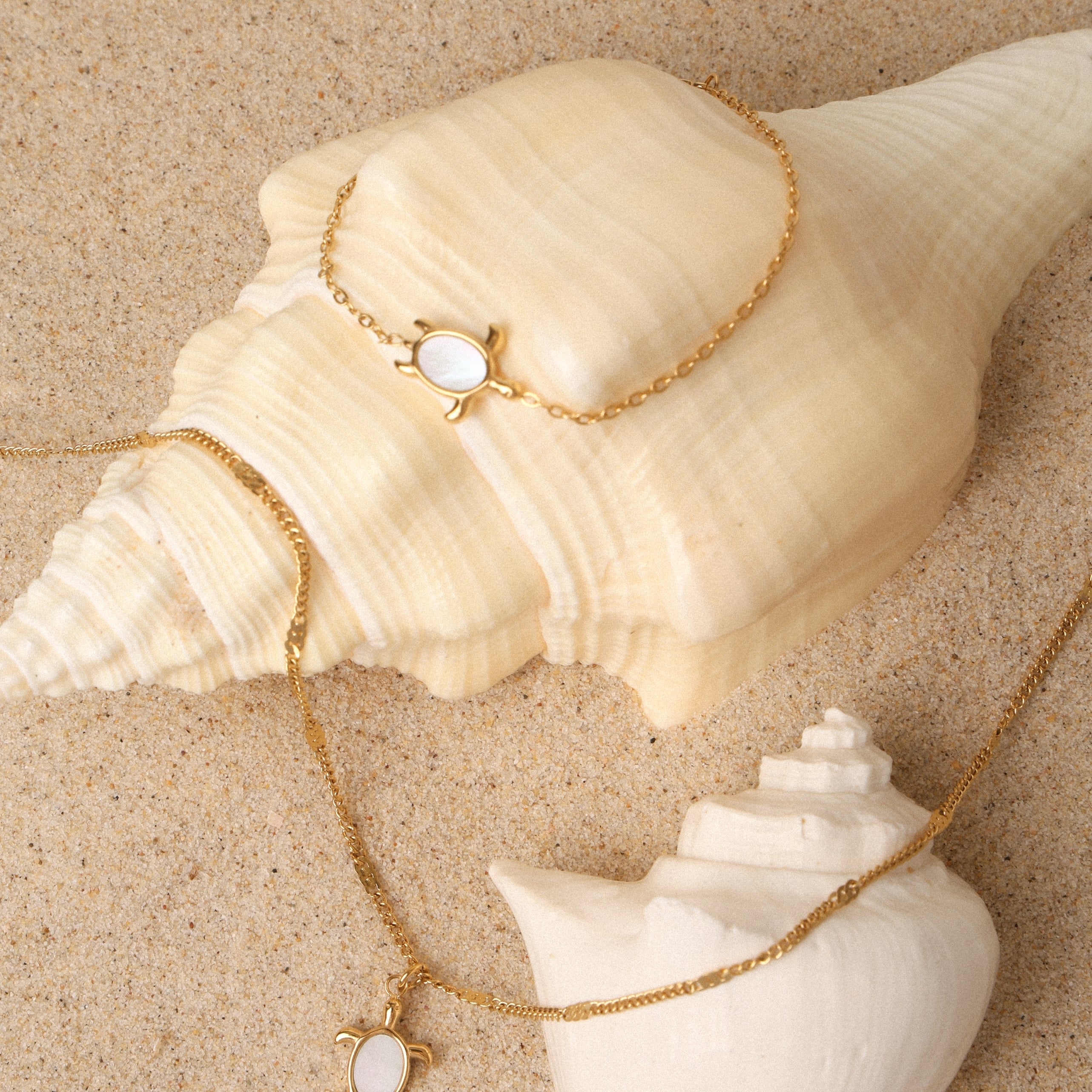 Sea Turtle Necklace & Bracelet Bundle Set
