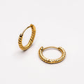 18K Gold Plated Twisted Hoop Earrings Lightweight
