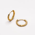 18K Gold Plated Twisted Hoop Earrings Lightweight