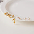 Diamond Studs, Climbers & Huggies Earrings Bundle Set