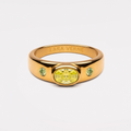 18K Gold Plated Green Stone Statement Ring by Lara Verne
