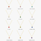 18K Gold Plated Birthstone Pendant Necklace