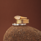 18K Gold Plated Moonstone Cabochon Band Ring