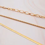 18K Gold Plated Dainty Rope Chain Necklace Waterproof Stainless Steel