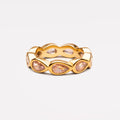 18K Gold Plated Peony Pink Zircon Band Ring