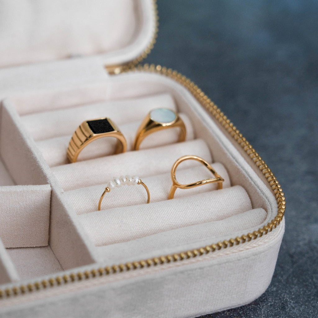 18K Gold Plated Mini Freshwater Pearl Ring 3 Colors