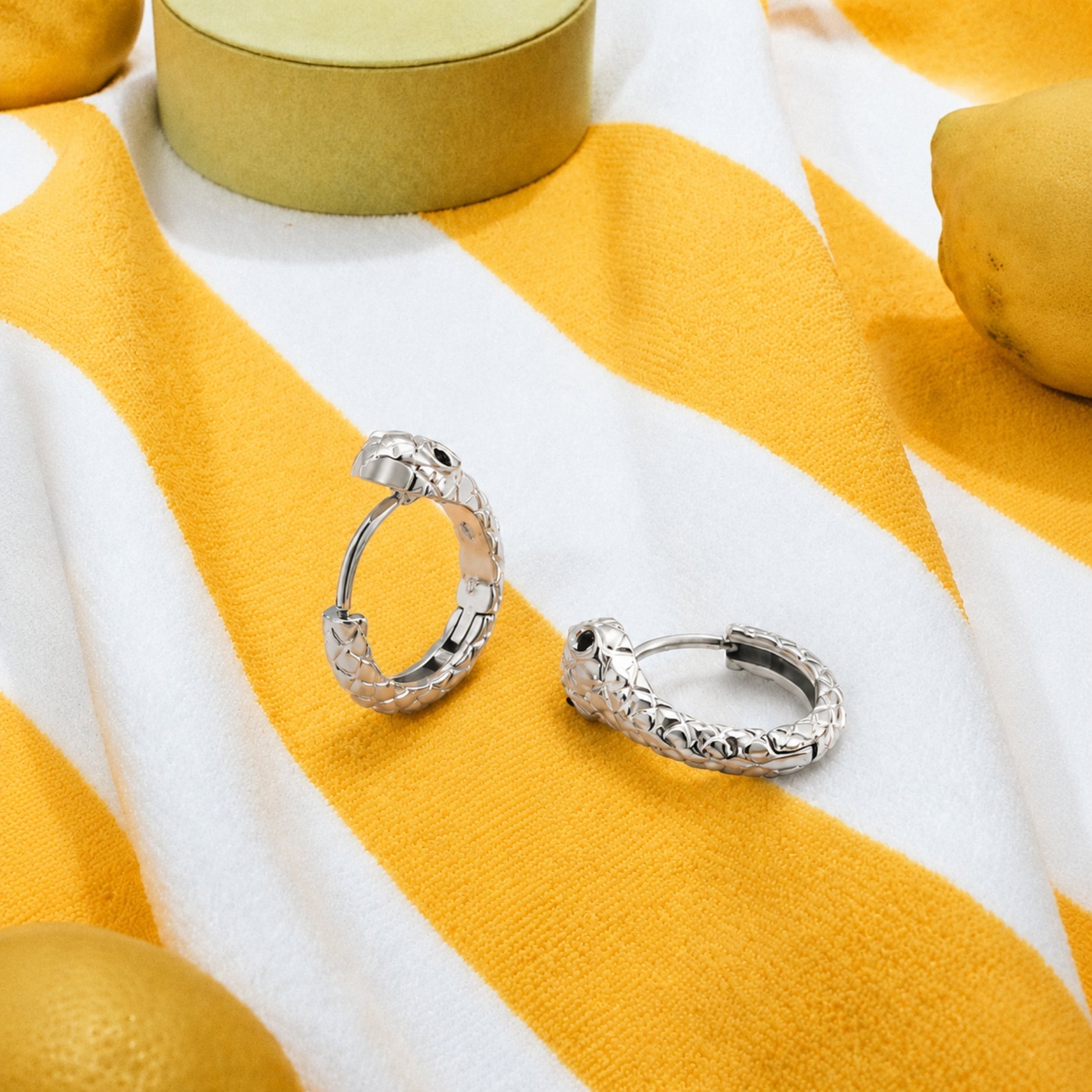 18K Gold Plated Snake Hoop Earrings