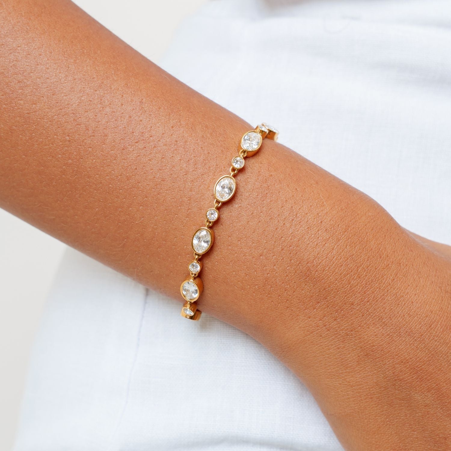 18K Gold Plated Stone Bracelet