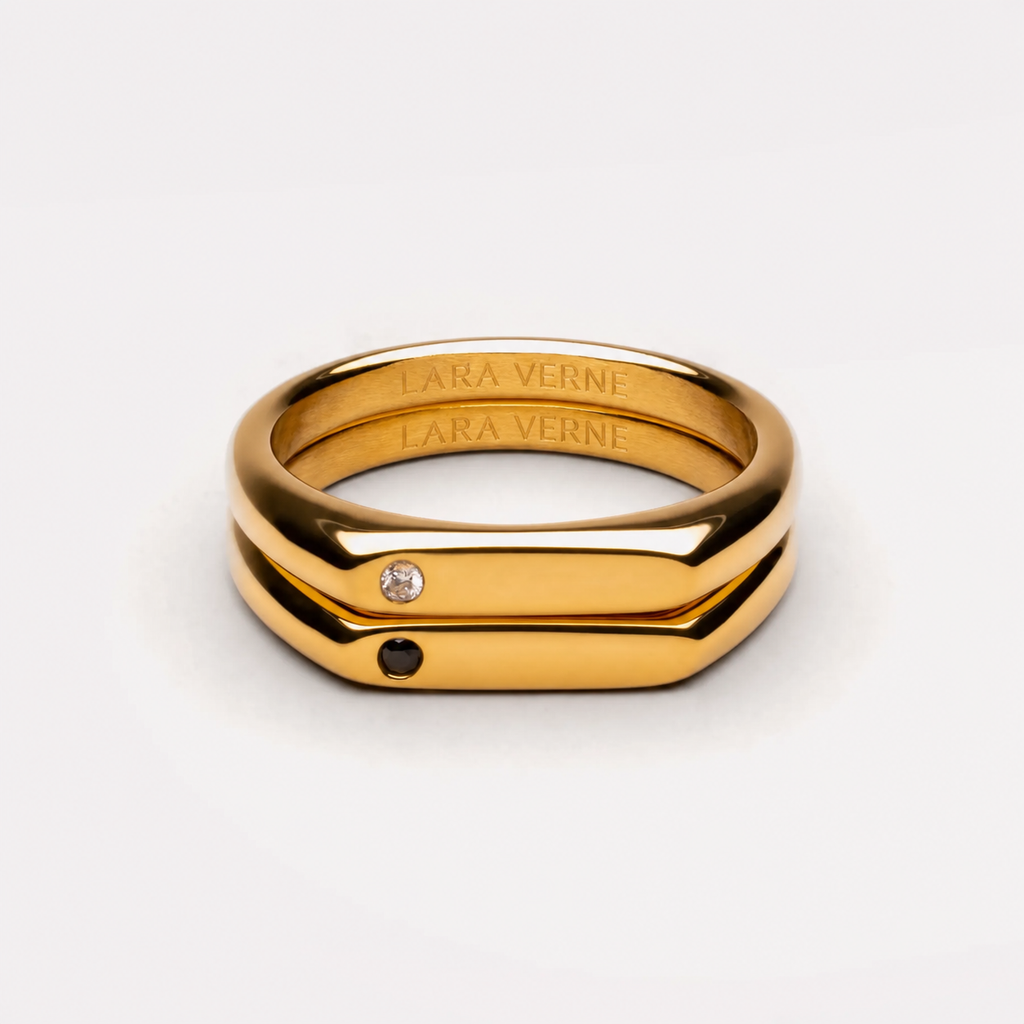 18K Gold Plated Best Friends Ring Set of 2