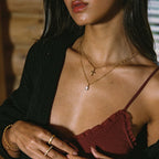 18K Gold Plated Minimalist Cross Pendant Satellite Chain Necklace