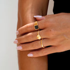 18K Gold Plated Beaded Stacking Ring Gold Silver