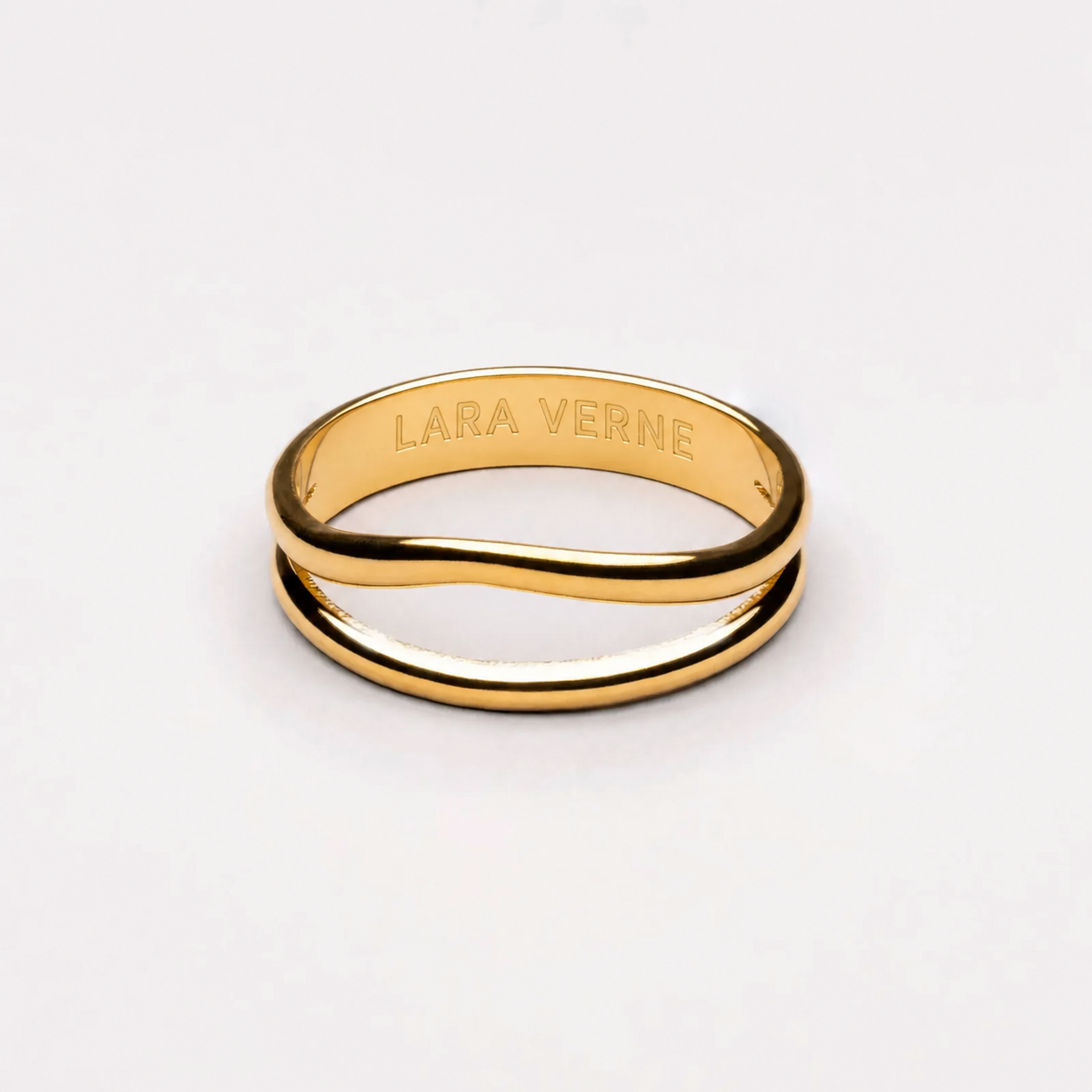 18K Gold Plated Breeze Double Band Ring Dainty